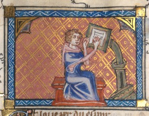 'Roman de la Rose', NLW MS 5016D, f.28r, c.14th century (Digital Mirror).