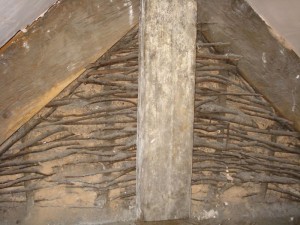 An example of a wall with wattle and daub at 34 Castle Street, Beaumaris.